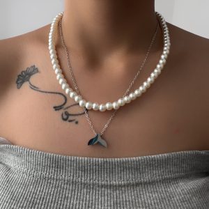 گردنبند دولاین مرواریدی